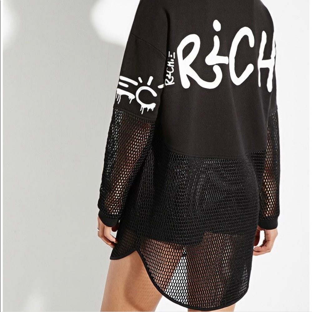 Alec Monopoly Richie Rich Mesh Black Sweater